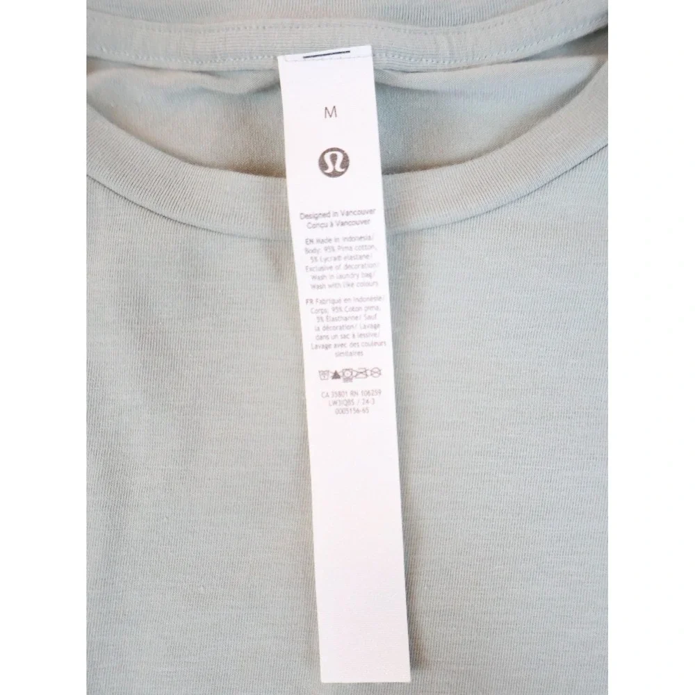 Lululemon Womens Medium Side Tie Knot T Shirt Light Green‎ Short Sleeve